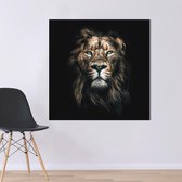 Poster / Schilderij op Dibond - Dark Lion - 60 x 90 cm - PosterGuru.nl
