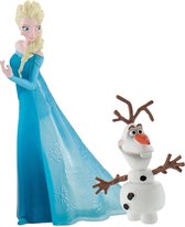 Juratoys Coffret 2 Figurines Elsa Et Olaf - La Reine Des Neiges Disney