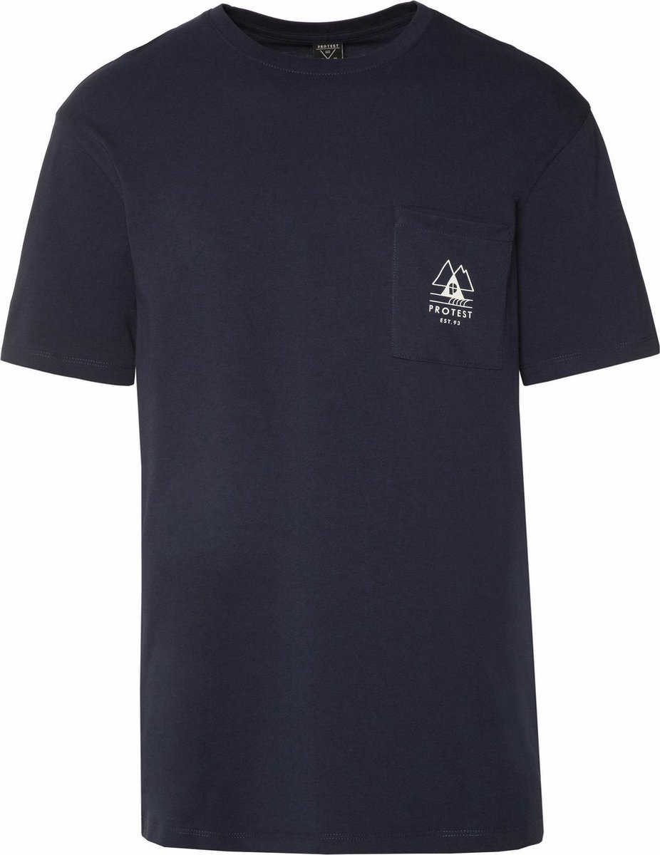 Protest Isiah – T shirt Heren – Korte mouwen – Ronde hals Blauw