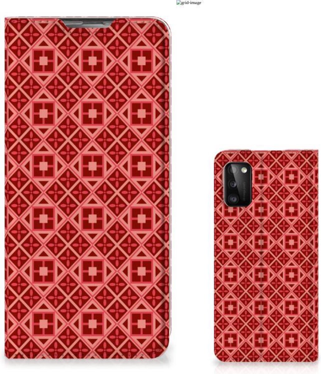 Book Case voor Samsung Galaxy A41 Hoesje met Magneet Batik Rood