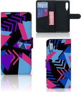 Telefoonhoesje Xiaomi Mi 9 Wallet Book Case Design Funky Triangle