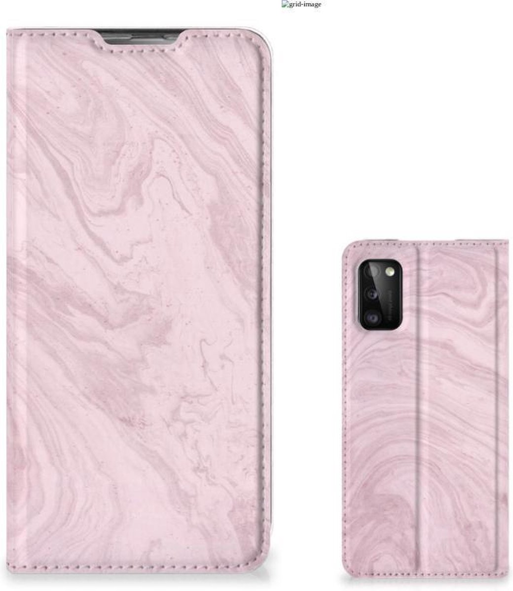 Samsung Galaxy A41 Standcase Marble Pink - Origineel Cadeau Vriendin