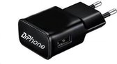 DrPhone Black Series - Gecertificeerde 5V 2A Smartphone / Tablet / Drone Lader - 10W Lader Oplader - Zwart