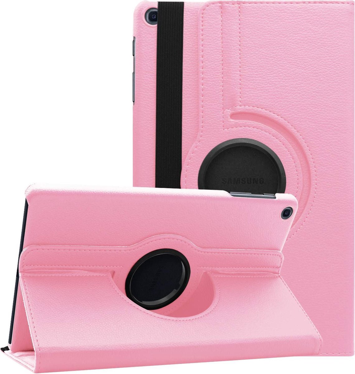 Book Cover Geschikt voor: Samsung Galaxy Tab S6 Lite (2024) & Tab S6 Lite 10.4-inch SM P610 / P615 (2022) Draaibaar Hoesje 360 Rotating Multi stand Case - Licht roze