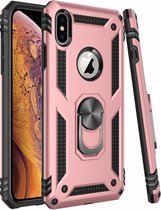 iPhone XR Rugged Ring Armor schokbestendige Hoesje rose goud