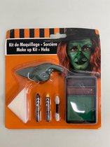 Halloween schmink set (Heks) - set van 2 stuks (groen/zwart/bruin)