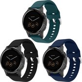 iMoshion Siliconen bandje Multipack voor de Garmin Vivoactive 4L - Zwart / Groen / Blauw