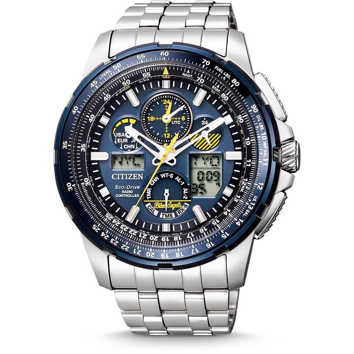 Citizen Blue Angels Skyhawk JY8058-50L Horloge - Staal - Zilverkleurig - Ø 46 mm