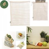 2x sacs de fruits et légumes - sacs en filet réutilisables - lavables - durables - respectueux de l'environnement