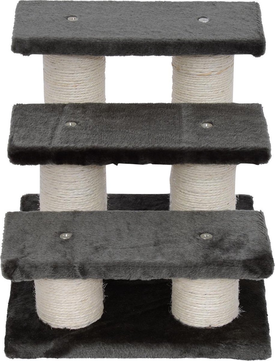 Huisdier trapje met 3 treden grijs 45 x 35 x 34cm