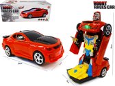 Transform - Robot Race car - robot en auto 2in1 - met geluid en Led lichten - 20CM (incl. batterijen)