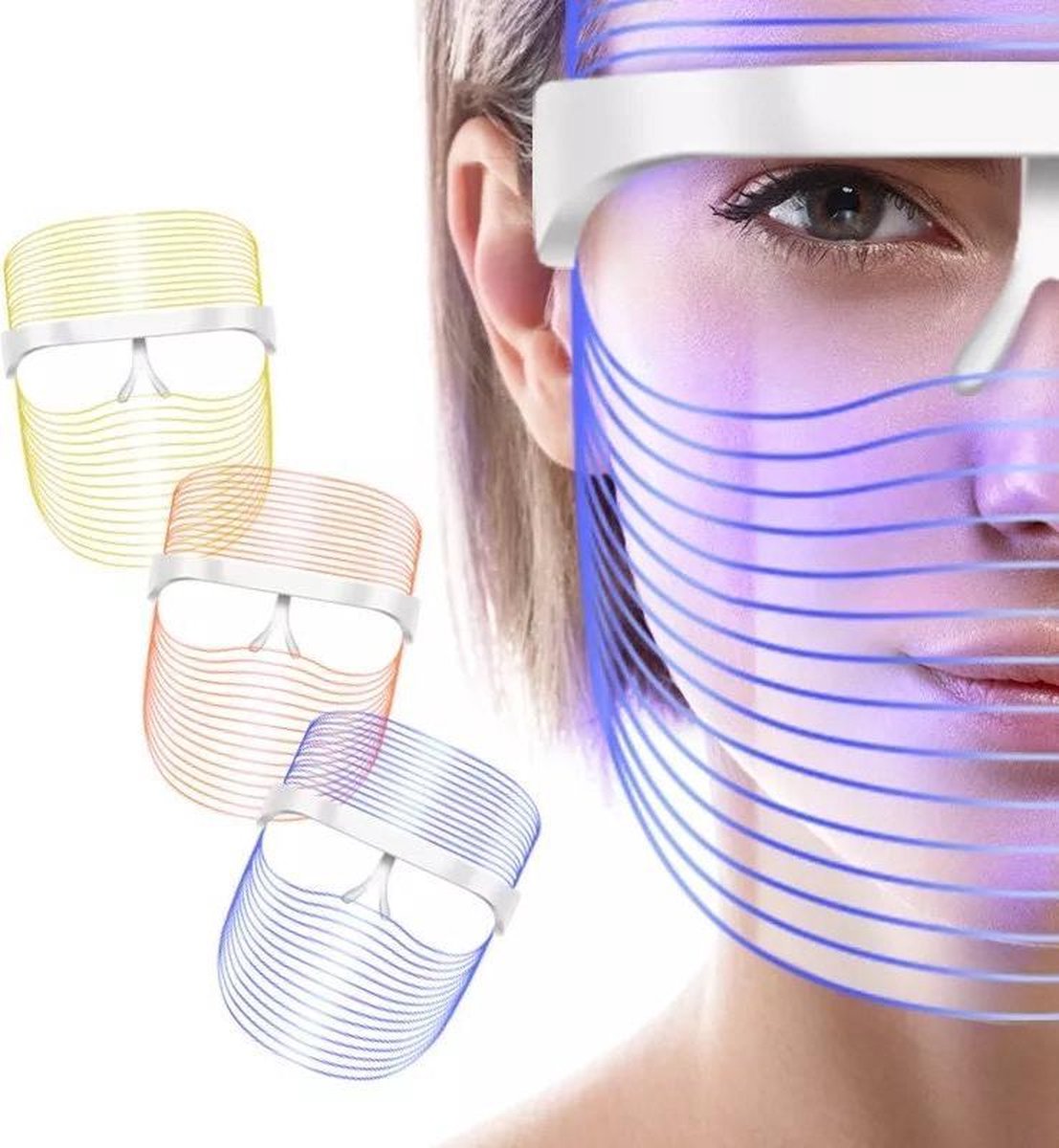 Masque de luminothérapie LED - 3 en 1 - Boutons - Acné - Anti-rides -  Amélioration de... | bol.com