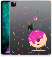 Siliconen Hoesje iPad Pro 12.9 (2020) | iPad Pro 12.9 (2021) Cover Super als Cadeaus voor haar Donut met doorzichte zijkanten