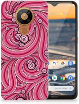 Back Case TPU Siliconen Hoesje Nokia 5.3 Smartphone hoesje Swirl Pink