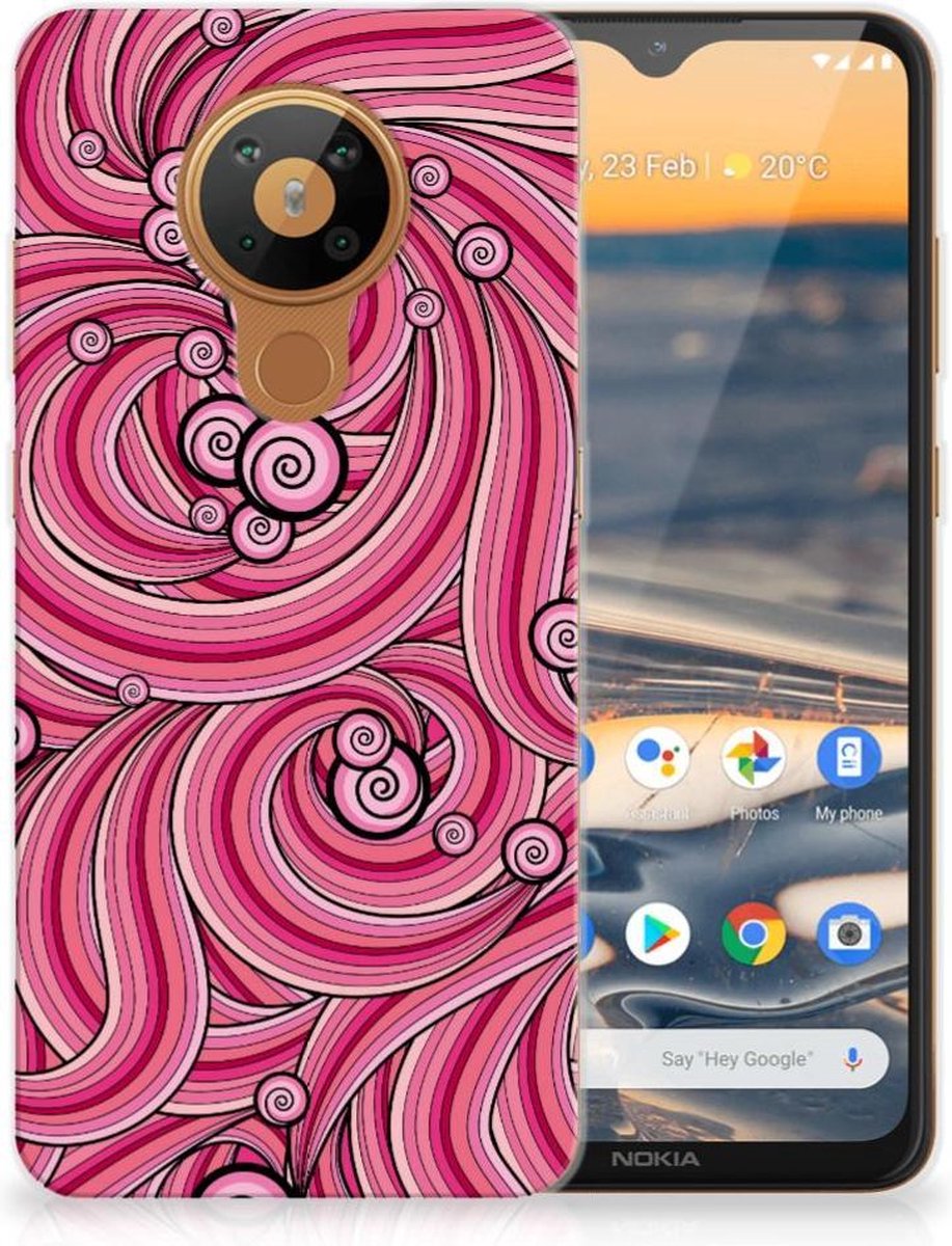 Nokia 5.3 Hoesje maken Swirl Pink
