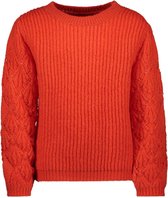 Like Flo Meisjes sweaters Like Flo Flo girls knitted ajour sweater Pumpkin 140