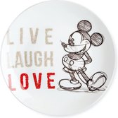 Disney Egan Bord Mickey Mouse Live Laugh Love Rood 27cm