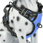 Frenkiez Reflective No Pull Dog Harness, Blue, S