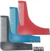 Beard Bro - Baardkam - 3 Stuks - Baardtrimmer - Baard Verzorging - Blauw + Rood + Zwart - Baard styling - oDaani