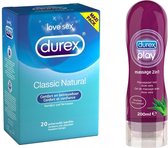 Durex – Classic Natural Condooms 20 stuks & Durex Play 2 in 1 massagegel