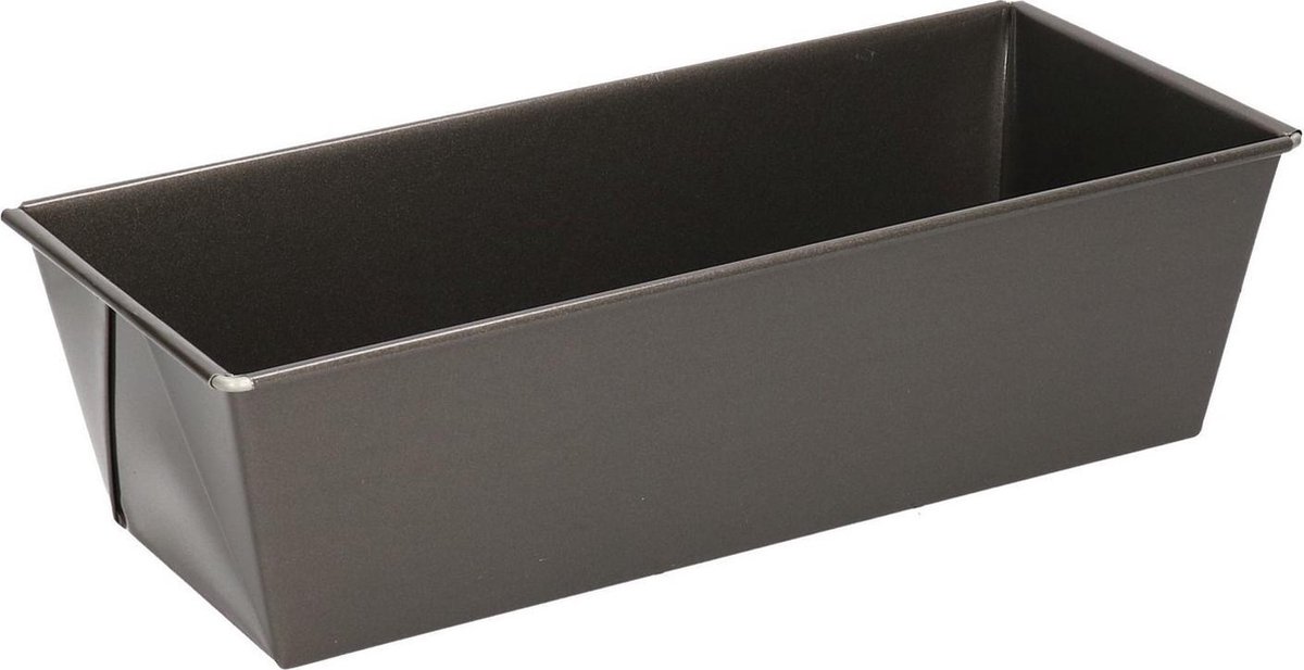2x stuks rechthoekige antraciete bakvormen voor cake 26 x 11 x 7,5 cm