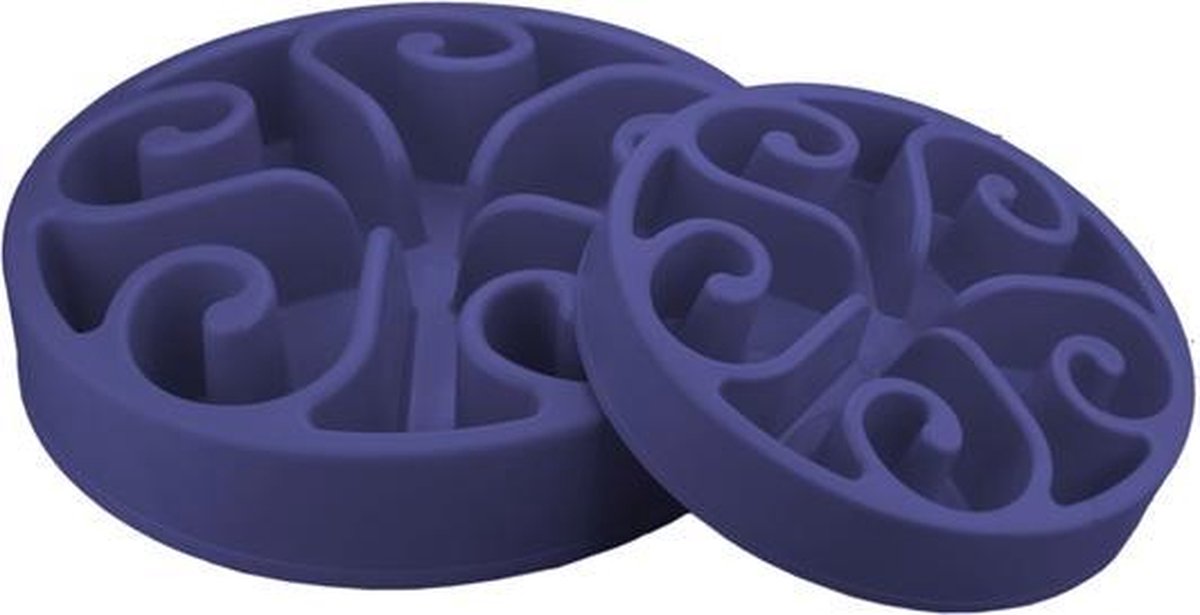 Eat Slow Live Longer Original Blauw - Anti schrok voerbak - Dierenvoerbak Hondenvoerbak L