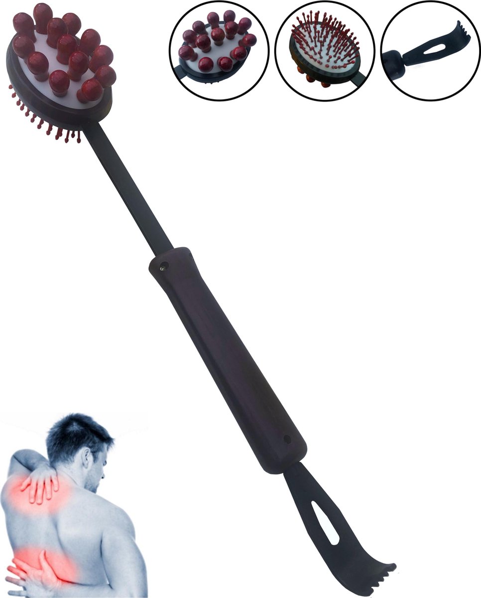 3 in 1 Ruggenkrabber Uitschuifbaar Rugmassage Stok Rugkrabbertje 