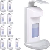 Relaxdays 10 x desinfectie dispenser met lekbakje - zeepdispenser - handen desinfecteren