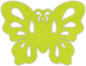 Vlinder onderzetter - Vilt - Lichtgroen - 6 stuks - 10,5 x 9,5 cm - Tafeldecoratie - Glas onderzetter - Cadeau - Woondecoratie - Woonkamer - Tafelbescherming - Onderzetters Voor Gl