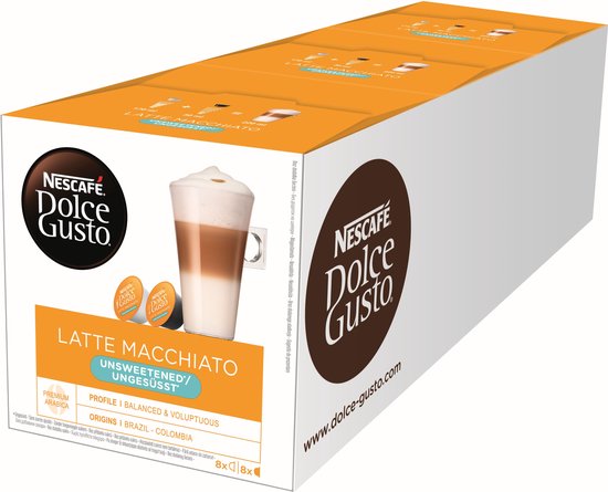 Nescafé Dolce Gusto Latte Macchiato ongezoet capsules - 48 koffiecups |  bol.com