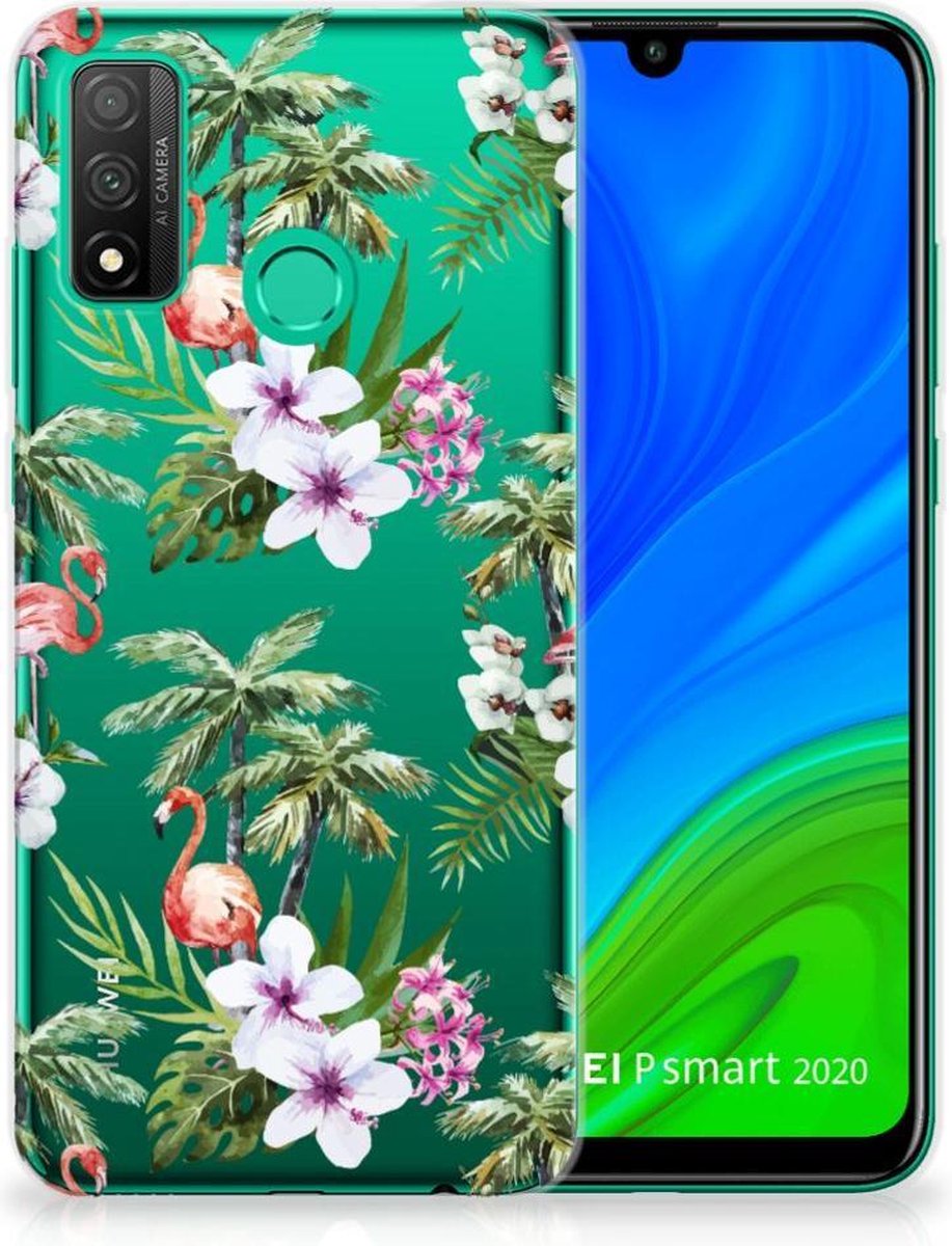 Huawei P Smart 2020 TPU Hoesje Flamingo Palms