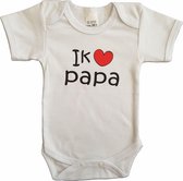 Witte romper met "Ik hou van papa" - maat 68 - vaderdag, cadeautje, kraamcadeau, grappig, geschenk, baby, tekst