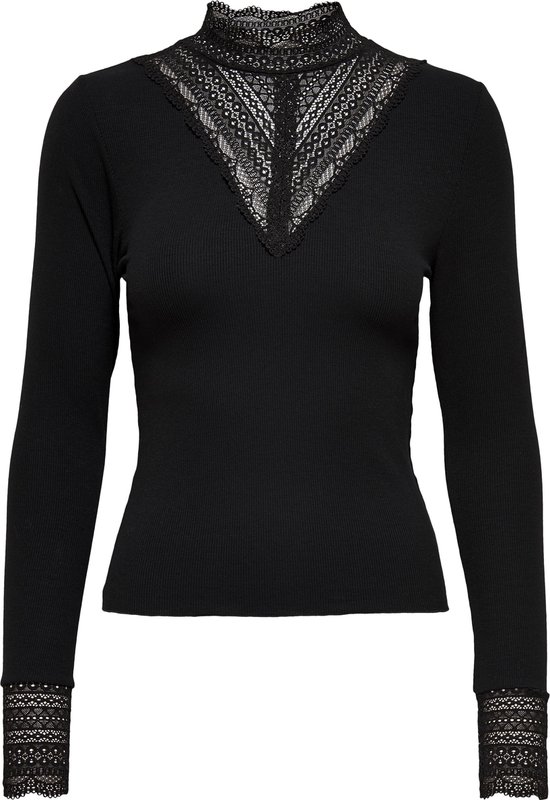 Onltilde L S High Neck Lace Top Jrs Green