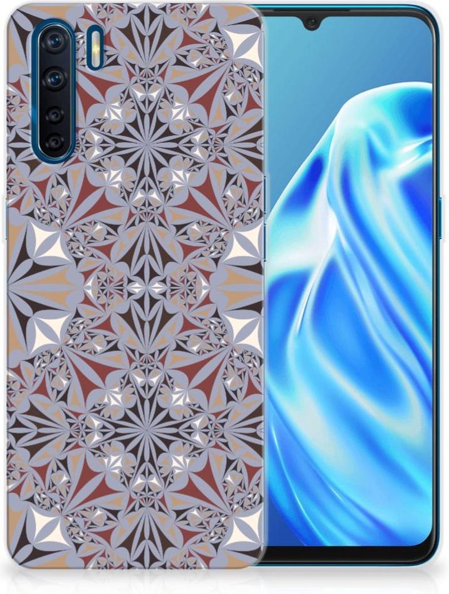 OPPO A91 TPU Siliconen Hoesje Flower Tiles