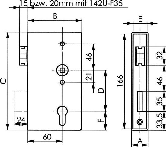 1800-28-41 Garage Door Lock Less Cylinder - Galvanized Steel - View #2