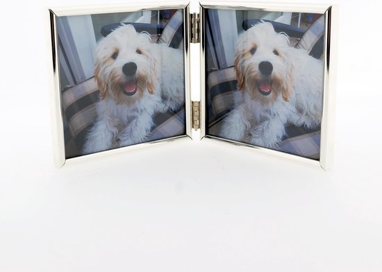 AL - Cadre photo - Argent - Sphère - debout en 2 parties 10 x 10 cm