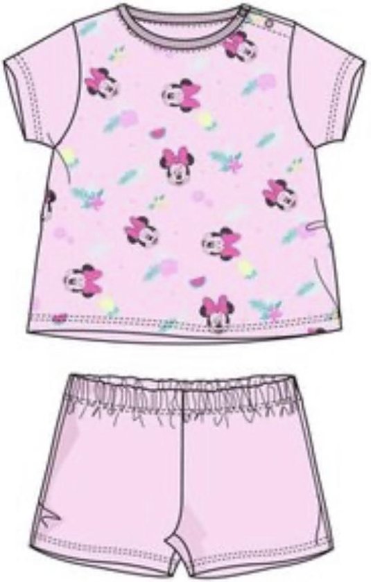 Disney Minnie Mouse Baby pyjama - roos - maat  9 maanden
