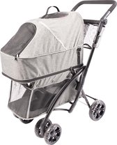 Hondenbuggy - Pet buggy deluxe - Grijs - Afmetingen: 79x46x99cm