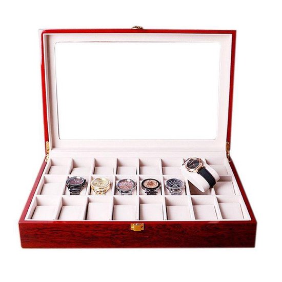 Boîte à montres de Luxe pour 24 montres - boîte à montres - rangement pour montres - boîte à montres