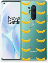 Silicone Back Cover OnePlus 8 Pro Telefoonhoesje met Naam Banana