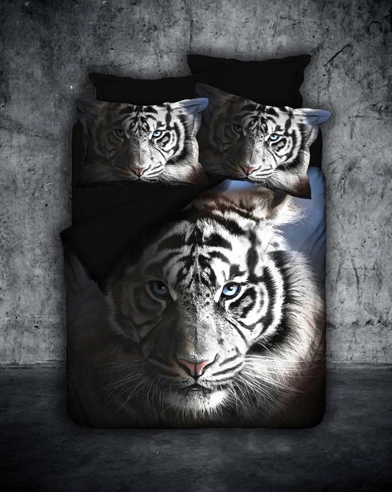 kop vervaldatum charme Dekbedovertrek White Tiger Lits-jumeaux - 240 x 200/220 cm + 2 slopen 60x70  cm | bol.com