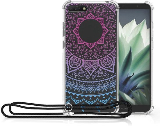 embargo 鍔 typist Hoesje voor Huawei Y6 2018 met halsketting mobiele telefoon koord  telefoontasje crossbody | bol.com