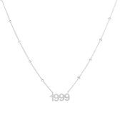 Nana dames ketting met jaar zilverkleurig hanger-1999