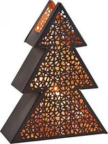Kerst - Kerstdecoratie - Kerstdagen - Windlicht "Dennenboom" zwart metaal