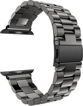 Metalen Armband Voor Apple Watch Series 1/2/3/4/5/6/se 44 MM of 42 MM Horloge Band Strap - iWatch Schakel Polsband RVS - Zwart Kleurig met Inkorter