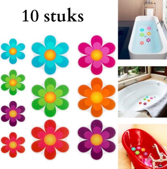 10 Antislip bloemen stickers voor douche bad trap | Zelfklevend  Zelfklevende Sticker... | bol.com