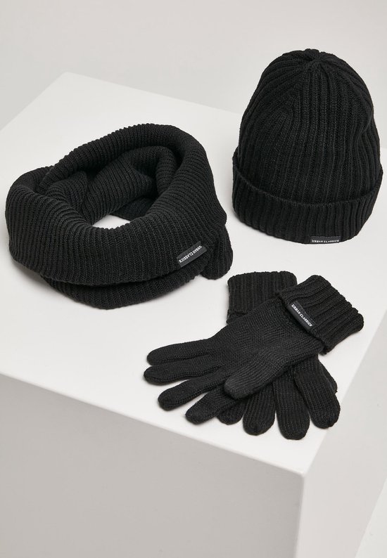 Total Winter Set Muts Hanschoen Sjaal Zwart Bol