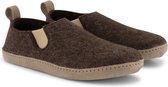 Travelin' In-Home Heren Sloffen - Wollen Pantoffels - Suede zool - Bruin - Maat 44