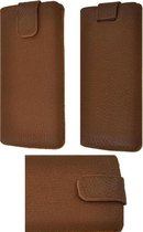 Samsung Galaxy S20 Plus Hoesje - Insteek Cover Echt Leer Geribbeld Bruin