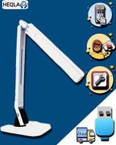 Bureaulamp Led - Dimbaar - Wit - met USB Poort - Touch Control - Bureau Lamp